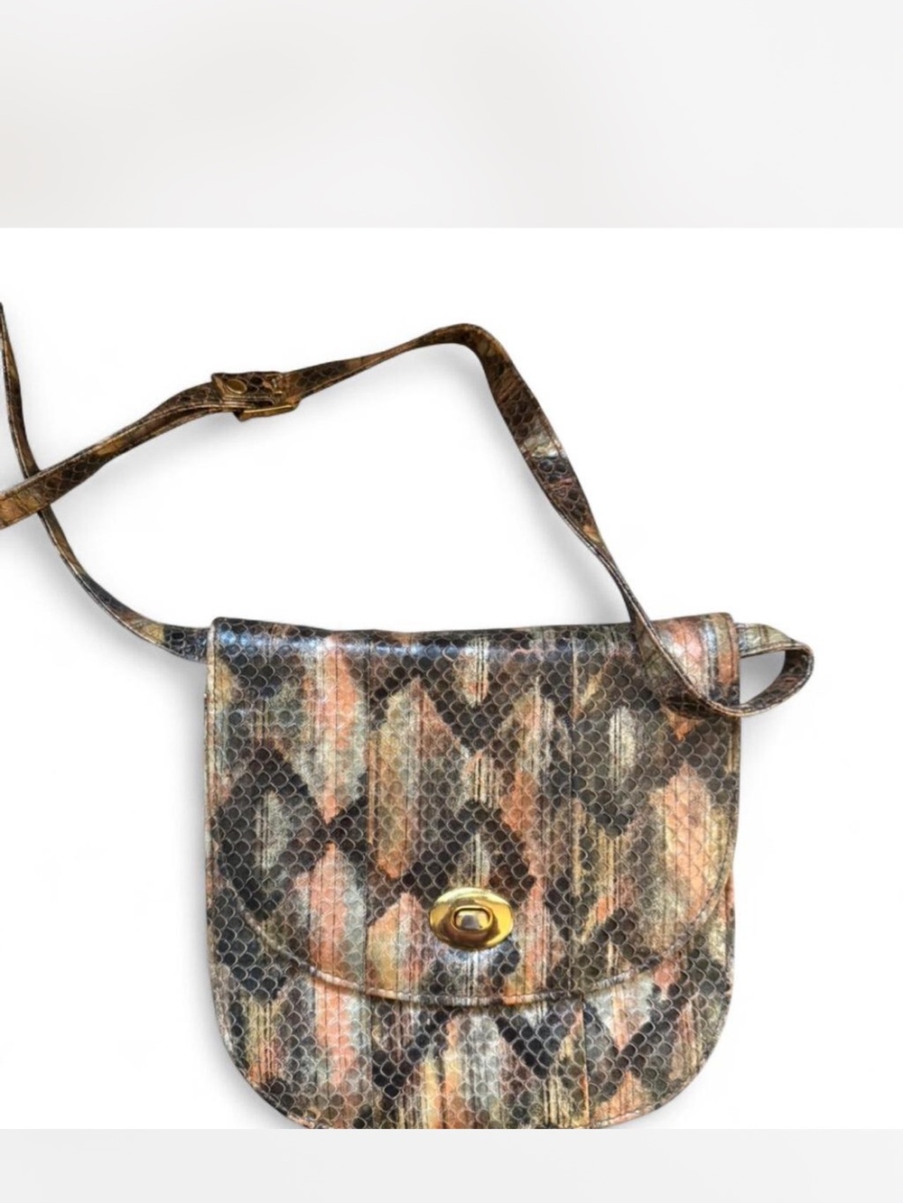 Vintage Textured Multicolor Crossbody Bag